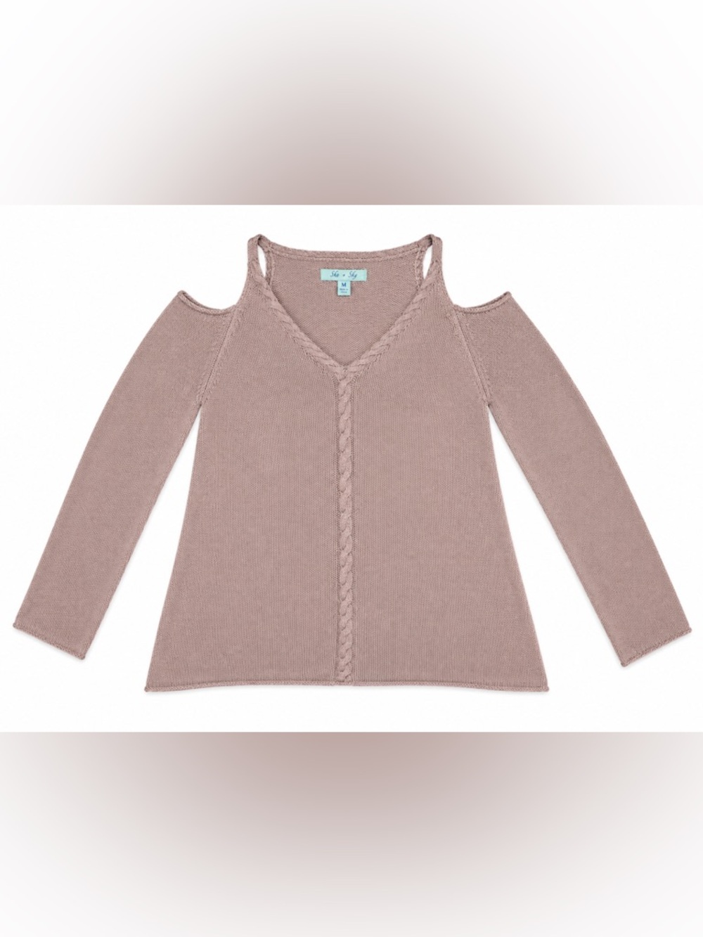 Boutique Blush Pink Cold Shoulder Knit Sweater
